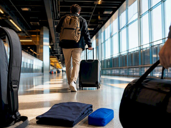 Traveler comparing backpack and duffel carry styles