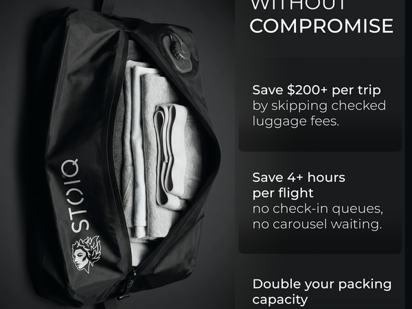 Packing two weeks of clothing into a carry-on with Stoiq vacuum compression bags