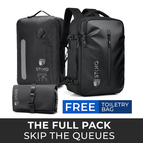 Stoiq Carry-On Bundle - compression backpack and 25L vacuum compression bag