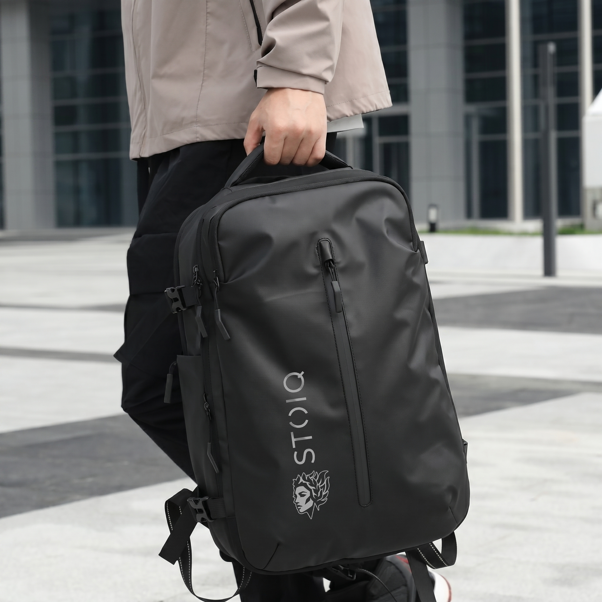 Stoiq Compression Backpack detail product shot